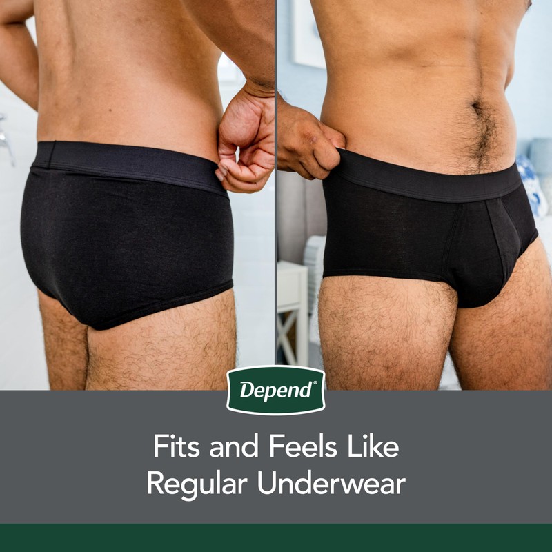 Depend Washable Adult Incontinence Underwear for Men, Reusable, Light Absorbency,