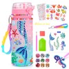 Magisches Meerjungfrau DIY Wasserflaschen Bastelset für Kinder 3–12 Jahren: Glitzernde