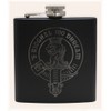 Art Pewter Scottish Thistle Clan Crest Black Hip Flask Box