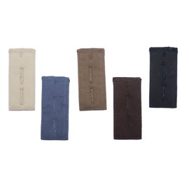 5-Pack Waistband Button Extender for Pants and Skirts - black, brown, taupe grey, blue, khaki - Adjustable