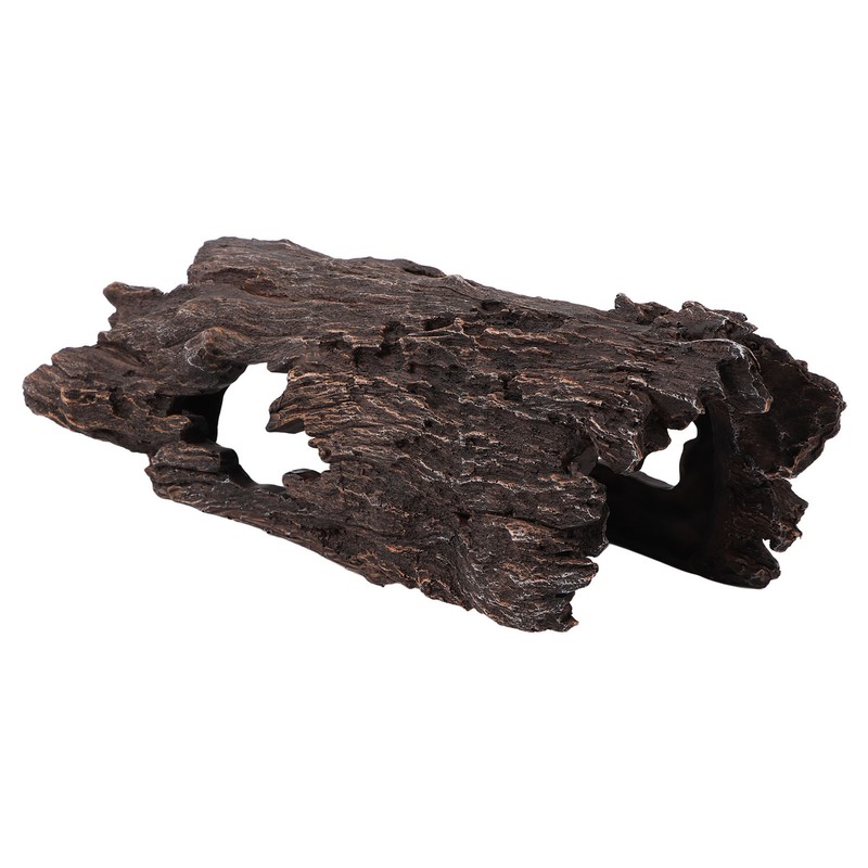 Resin Wood Aquarium Decorations Reptile Hollow Tree Trunk Cavern Bark