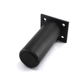 Black Round Furniture Legs 38x18cm Aluminium Alloy Adjustable Feet For TV Desk Table and Sofa Legs(Pack of 4)