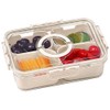 Small Snackle Box Container with Lid, 4 Compartment Travel Snack
