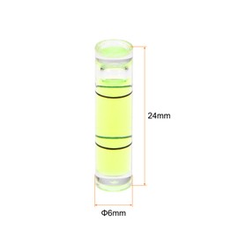 HARFINGTON 15pcs Small Cylindrical Bubble Level Vials 6x24mm PMMA Mini Horizontal Bubble Spirit Level Measuring Layout Tools for RV TV Picture Frame Hanging Tool Leveler