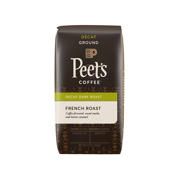 Peet's Coffee Decaf French Roast Dark Roast Ground Coffee, 12 oz
