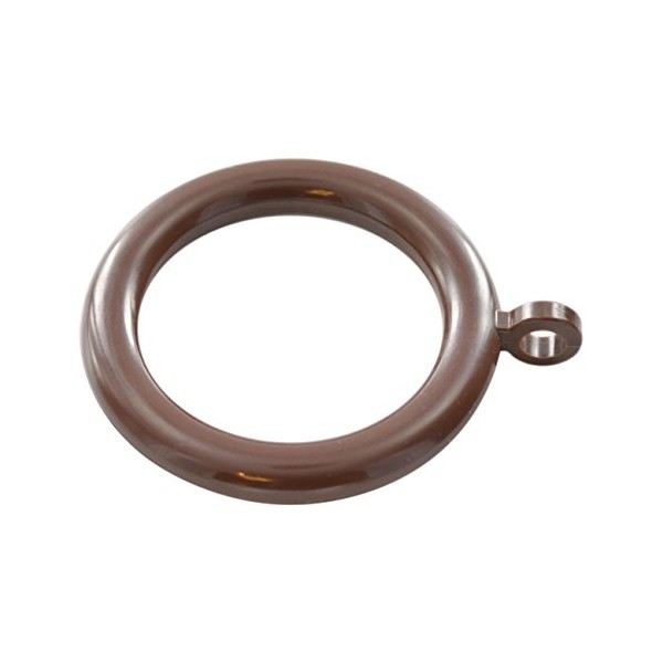 Merriway BH04509 Curtain Pole Drapery, Inner 25mm (1 inch) and Outer Dimension 33mm (1.1/4 inch) -Dark Brown, Pack of 24 25 mm ID x 33 mm OD Plastic Rod Ring Fixed Eye