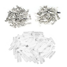 Spade Crimp Terminals Female Male 50 Pieces / Each with 100 Pieces Insulation Sleeves 2.8 mm Silver Quick Connector