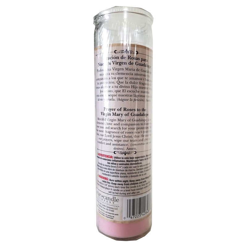 Virgin of Guadalupe (Virgen de Guadalupe) Rose Devotional Candle