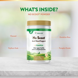 NaturVet NaturVet - No Scoot for Dogs - Plus Pumpkin - Supports Healthy Anal Gland & Bowel Function - Enhanced with Beet Pulp & Psyllium Husk (5.4oz Powder)