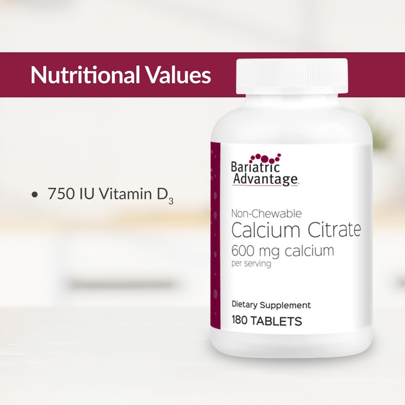 Bariatric Advantage Non Chewable Calcium Citrate 600 mg Calcium -