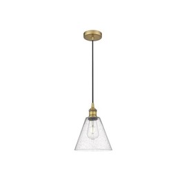 Innovations Lighting Berkshire - 1 Light Cord Hung Mini Pendant in Modern Style-10.75 Inches Tall and 8 Inches Wide-Brushed Brass Finish-Seed