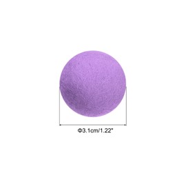 PATIKIL Wool Felt Balls Beads Wool Felting Pom 3.1cm 31mm Light Purple for Home Crafts Handcrafts Project DIY Pack of 10