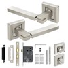 Decoranddecor Alloy Door Lever Handle Set Black on Square Rose