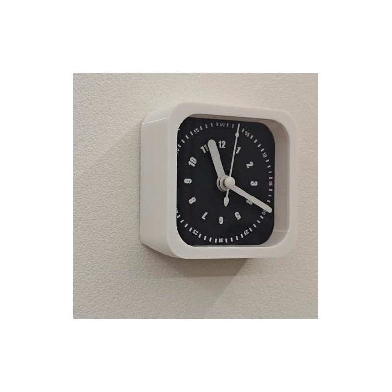 3.2 Inch Square Silent Analog Clock, Magnetic Multi-Purpose Small Quartz