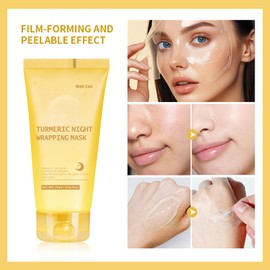 BEUKING Turmeric Peel Off Face Mask, Wrapping Moisturizing Water Face Mask, Quickly Absorbed Non-Sticky Supplement Nutrition Improving Skin Elasticity Nourishes Firming Smooth for Daily Skin Care