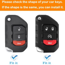Yonmcfn for Jeep Key fob Cover with Metal/Leather Keychain,TPU Key case,Compatible with 2020 2021 2022 2023Wrangler JL JLU Gladiator JT Rubicon Remote Smart Key,Transparent red