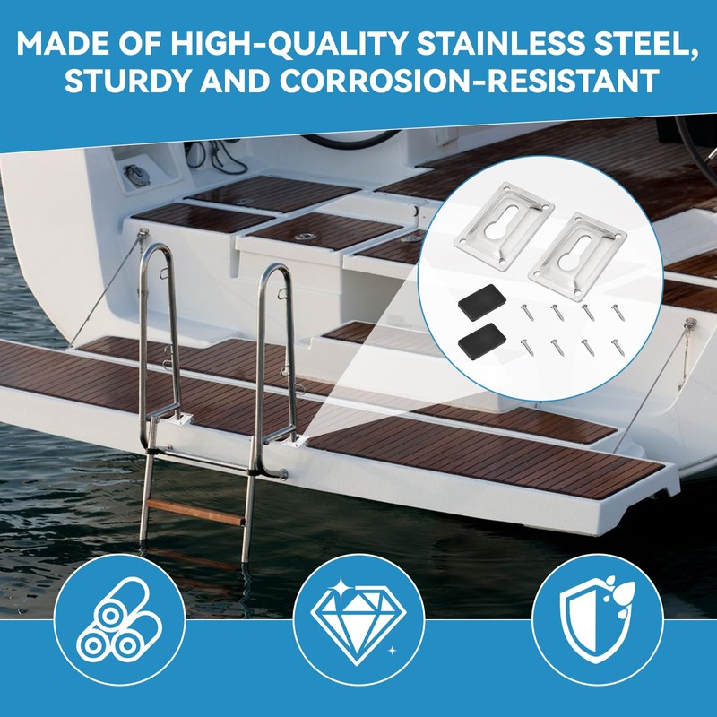 Boat Ladder Mounting Bracket Kit, Flush Mount Pontoon Ladder Hardware