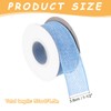 MECCANIXITY Burlap Ribbon Fabric Wired Edge Ribbons Light Blue 1-1/2