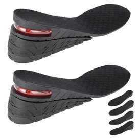 Height Increasing Shoe Insole, Adjustable Air Cushion Heel Lift Insoles Height Increase Inserts Unisex PU Heel Lift Shoes Pad for Men Women(4 Layers)