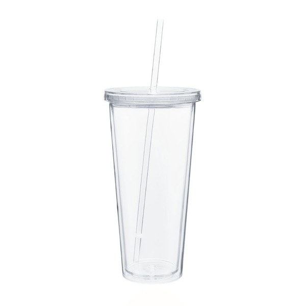 Eco To Go Cold Drink Tumbler - Double Wall -20oz. Capacity - Clear