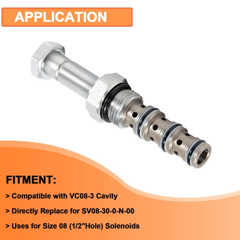 YMT Replace for SV08-30-0-N-00 Spool Valve, 3-Way, 4 GPM,for Size