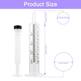WOPPLXY Pack of 50 Syringes without Needles, 10 ml Syringes with 50 Caps, Plastic Dosing Syringe for Scientific Laboratories, Industrial Precision Application, Plant Watering
