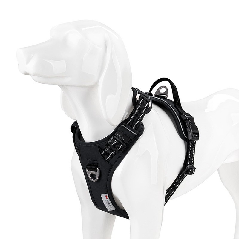 WINHYEPET No-Pull Dog Harness,Adjustable Outdoor Vest Reflective Nylon Soft Pet