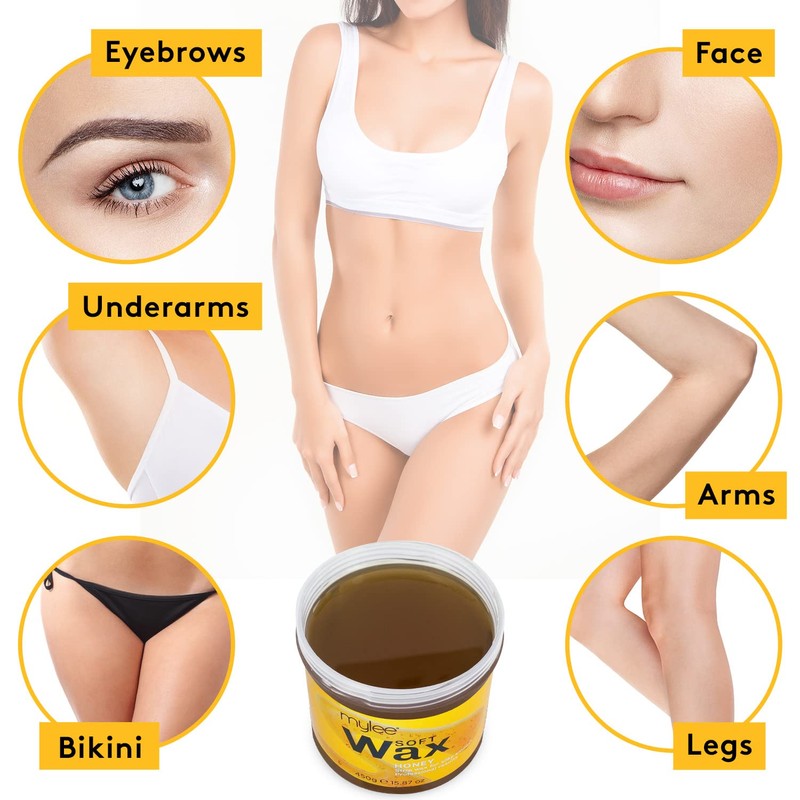 Mylee Honey Soft Creme Wax for Sensitive Skin 450g, Microwavable