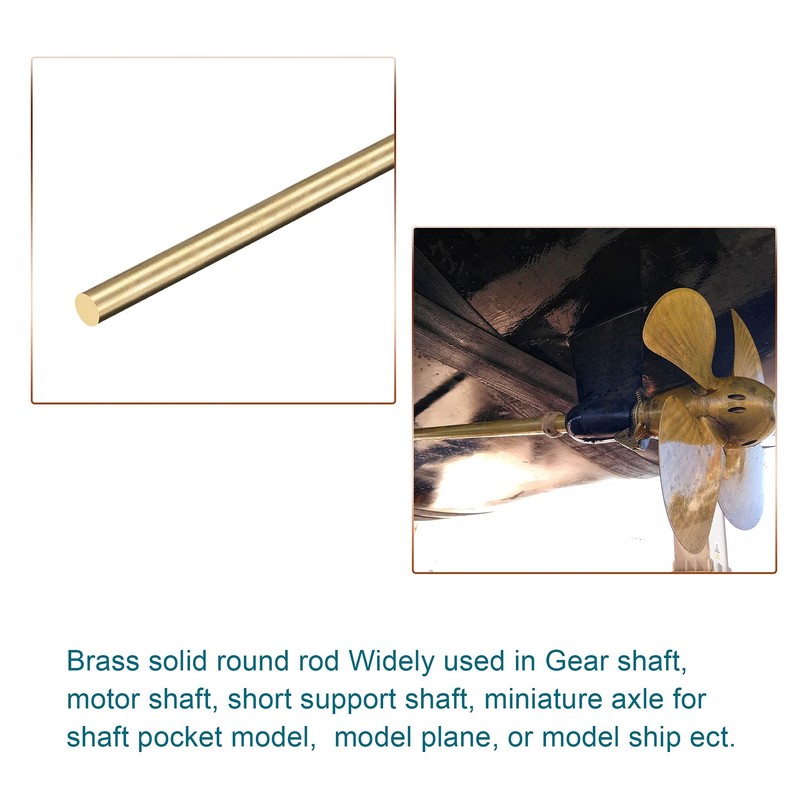 sourcing map Brass Round Bar Lathe for DIY Craft 2