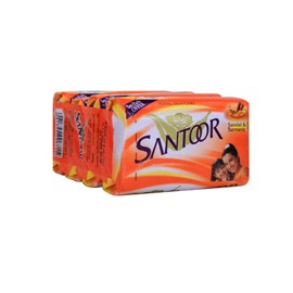 Santoor Sandal and Turmeric Soap, 75g (Pack of 4)