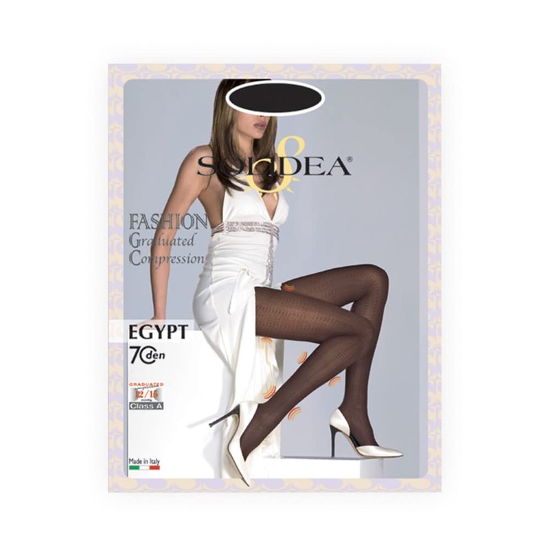 solidea 加圧デザインパンティストッキング EGYPT 70デニール ブラウン XL