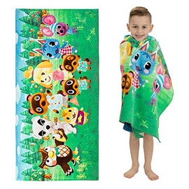 Franco Kids Super Soft Cotton Beach Towel, 58 in x 28 in, Animal Crossing
