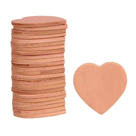 DIY 25 Pack of 1.5 Inch Unfinished Wooden Heart Shape Cutouts, DIY Ready to Decorate