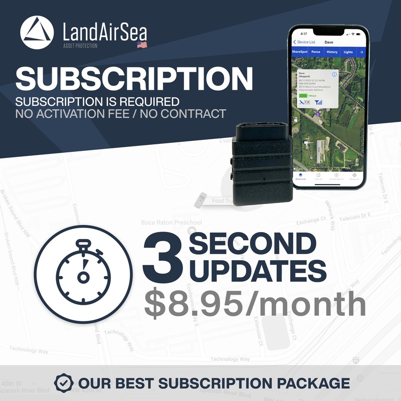 LandAirSea Sync GPS Tracker - 8.95 per month. Full Global