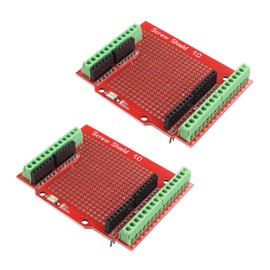 Jopto Proto Screw Shield, Assembled Connection Point, Prototype Expansion Board, Opening Source, Reset Button, PCB Bare Board, Compatible with Arduino, Pack of 2