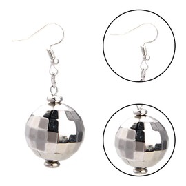 Lezevn Vintage Disco Ball Earrings Disco Costume Accessories 60's 70's Disco Earrings Fancy Dress