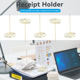 Cyrank 5 Pcs Receipt Spike,Receipt Spike Paper Spike,Paper Memo Holder,Paper Spike for Receipts,Bill Ticket Note Memo Spike Metal Straight Rod Receipt Holder for Restaurant Kitchen Hotel Office