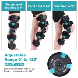 Hinged ROM Knee Brace, Adjustable Post Op Knee Immobilizer with Side Stabilizers, Medical Orthopedic Knee Support for Arthritis, ACL, MCL and PCL Injury