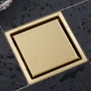 4 Inch Gold Shower Drain, SUS304 Stainless Steel Square Bathroom