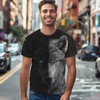 3D Pattern Print T-Shirt Black and White Wolf Design Breathable