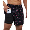 Gleeease Swim Trunks Mens 5 Inch Inseam Compression Liner Short Men Bathing Suit Lined Swimming Shorts Men's Swim Suits