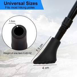 Ruayia Rubber Buffer Replacement Feet 1 Pair - Walking Rubber Buffer Pad - 2 Pieces Rubber Buffer Walking Poles for All Standard Hiking Poles, Trekking Poles, Walking Poles Rubber Buffer Asphalt Pads