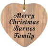 Designsify Christmas Tree Decoration, Merry Christmas Barnes Family, Heart Ornament