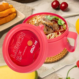 Microwave Ramen Bowl with Lid and Handle for Dorm Essentials,Microwave Soup Mugs Set of 2 for Soup and Instant Noodles,Oatmeal, Gumbo, Salad, BPA Free (Blue Red)