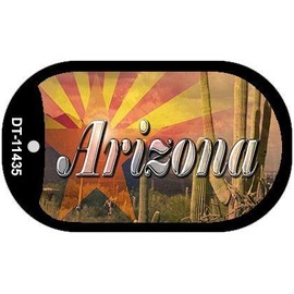 Smart Blonde AZ Flag Arizona Cactus Novelty Metal Dog Tag Necklace DT-11435