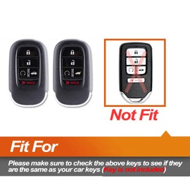 EYANBIS Silicone Key Fob Cover Fit for Honda Accord Civic CR-V HR-V Pilot Smart 5 Buttons | Car Accessories | Remote Key Protection Case - Black & Purple