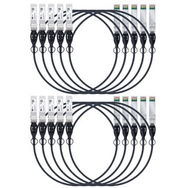 H!Fiber.com Pack of 10, 10Gb/s SFP+ DAC Cable, 1 Metre (3.3 ft), 10GBase-CU Passive Direct Copper Twinax SFP+ Cable for Cisco SFP-H10GB-CU1M, Ubiquiti, Netgear, and Other Open Switches and NIC