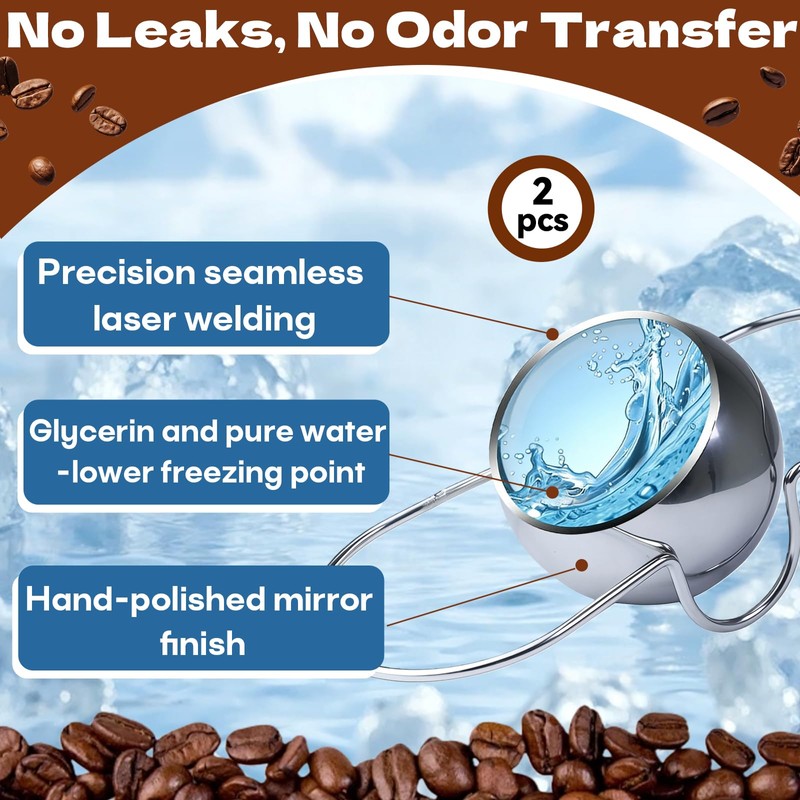 2-Pack XL Espresso Cooling Balls Suitable for Cooling Espresso