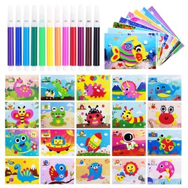 LINGJIA Pack of 20 Christmas craft set, foam rubber craft set, children, children's craft sets, Christmas craft stickers, foam stickers, sticker puzzle, children's birthday, Easter, animals, 3D