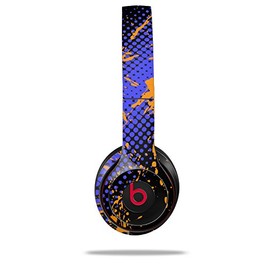WraptorSkinz Skin Compatible with Beats Solo 4, Solo 3 and Solo 2 Wireless Headphones - Halftone Splatter Orange Blue - Decal Vinyl Wrap (Headphones NOT Included)